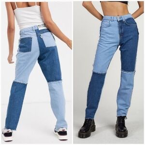 The Ragged Priest Quarter Panel Patchwork Mom Jeans Size 24